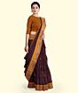 Maroon Yellow Sambalpuri Handwoven Single Ikat Cotton Saree SFCSAR2197