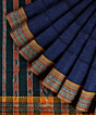 Blue Yellow Sambalpuri Handwoven Single Ikat Cotton Saree SFCSAR2198