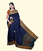 Blue Yellow Sambalpuri Handwoven Single Ikat Cotton Saree SFCSAR2198