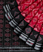 Red Black Sambalpuri Handwoven Single Ikat Cotton Saree SFCSAR2211