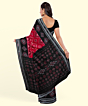 Red Black Sambalpuri Handwoven Single Ikat Cotton Saree SFCSAR2211