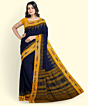 Blue Yellow Sambalpuri Handwoven Single Ikat Cotton Saree SFCSAR2222
