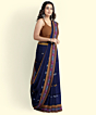Blue Yellow Sambalpuri Handwoven Single Ikat Cotton Saree SFCSAR2224