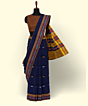 Blue Yellow Sambalpuri Handwoven Single Ikat Cotton Saree SFCSAR2224