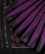 Purple Black Sambalpuri Handwoven Single Ikat Cotton Saree SFCSAR2225