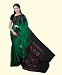 Green Black Sambalpuri Handwoven Single Ikat Cotton Saree SFCSAR2226