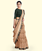 Beige Black Sambalpuri Handwoven Single Ikat Cotton Saree SFCSAR2239