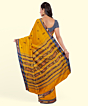 Yellow Blue Sambalpuri Handwoven Single Ikat Cotton Saree SFCSAR2245