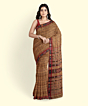 Beige Sambalpuri Handwoven Single Ikat Cotton Saree SFCSAR2247
