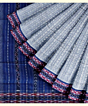 Gray Blue Sambalpuri Handwoven Single Ikat Cotton Saree SFCSAR2251