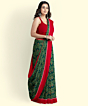 Green Red Sambalpuri Handwoven Single Ikat Cotton Saree SFCSAR2256