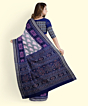 Gray Blue Sambalpuri Handwoven Single Ikat Cotton Saree SFCSAR2260