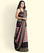 Pink Coffee Sambalpuri Handwoven Single Ikat Cotton Saree SFCSAR2264