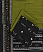 Black Green Sambalpuri Handwoven Double Ikat Suit SFCSUT2312