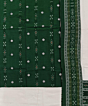 Green White Sambalpuri Handwoven Double Ikat Suit SFCSUT2314