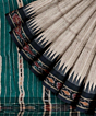 Beige Sambalpuri Handwoven Ikat Border Tussar Silk Saree SFTSAR2337