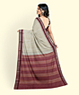 Beige Sambalpuri Handwoven Vidarbha Border Tussar Silk Saree SFTSAR2338