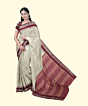 Beige Sambalpuri Handwoven Vidarbha Border Tussar Silk Saree SFTSAR2338