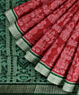 Red Sambalpuri Handwoven Ikat Silk Saree SFSSAR2339
