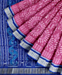 Pink Blue Sambalpuri Handwoven Ikat Silk Saree SFSSAR2340