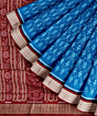 Blue Red Sambalpuri Handwoven Ikat Silk Saree SFSSAR2341