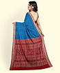 Blue Red Sambalpuri Handwoven Ikat Silk Saree SFSSAR2341