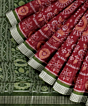 Maroon Green Sambalpuri Handwoven Ikat Silk Saree SFSSAR2342