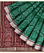 Green Red Sambalpuri Handwoven Ikat Silk Saree SFSSAR2344