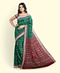 Green Red Sambalpuri Handwoven Ikat Silk Saree SFSSAR2344
