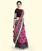 Pink Coffee Sambalpuri Handwoven Ikat Silk Saree SFSSAR2345