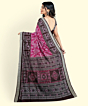 Pink Coffee Sambalpuri Handwoven Ikat Silk Saree SFSSAR2345