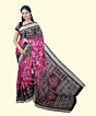 Pink Coffee Sambalpuri Handwoven Ikat Silk Saree SFSSAR2345