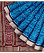 Blue Red Sambalpuri Handwoven Ikat Silk Saree SFSSAR2346
