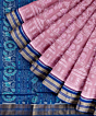 Pink Blue Sambalpuri Handwoven Ikat Silk Saree SFSSAR2347