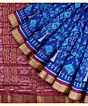 Blue Red Sambalpuri Handwoven Ikat Silk Saree SFSSAR2350