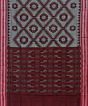 Gray Red Nuapatna Handwoven Single Ikat Cotton Saree SFCSAR0504