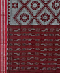 Gray Red Nuapatna Handwoven Single Ikat Cotton Saree SFCSAR0504