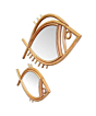 Decorative Fish Shaped Rattan Wall Mirror | 20x23x1.5 Inch 