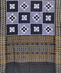 Gray Black Sambalpuri Handwoven Double Ikat Cotton Dupatta SFCDUP0794
