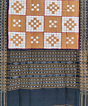 Brown Black Sambalpuri Handwoven Double Ikat Cotton Dupatta SFCDUP0795