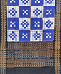Blue Black Sambalpuri Handwoven Double Ikat Cotton Dupatta SFCDUP0798