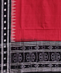 Red Black Sambalpuri Handwoven Single Ikat Cotton Dupatta SFCDUP0091
