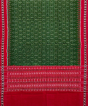 Olivegreen Red Sambalpuri Handwoven Single Ikat Cotton Dupatta SFCDUP0069