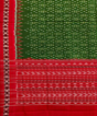 Olivegreen Red Sambalpuri Handwoven Single Ikat Cotton Dupatta SFCDUP0069