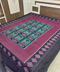 Purple Green Sambalpuri Handwoven Cotton Double Bed Sheet SFCBED0976