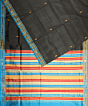 Black khandua silk saree
