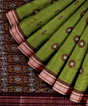 Olive Maroon Bomkai Handwoven Cotton Saree SFCSAR1981