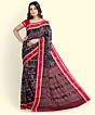 Black Red Sambalpuri Handwoven Single Ikat Cotton Saree SFCSAR2070