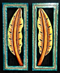 HANDCRAFTED WOODEN WALL DECOR- DUAL LEAF SET OF 2 LEAFS