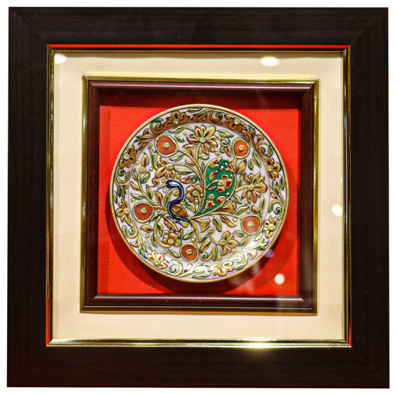Marble Gold Plated 24KT Work With Framed